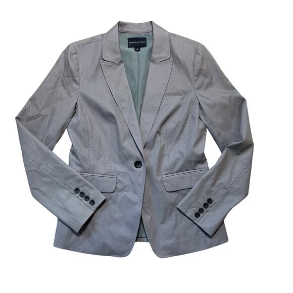 BANANA REPUBLIC Women's Blazer/Jacket, size 10 Cotton Blend, Gray striped - Picture 1 of 13